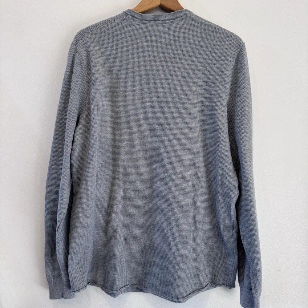 Marine Layer‎ Sweater Henley Shirt Men's L Misty Heather Wool Blend Pullover